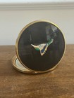 Vintage Stratton England Compact Mirror Enamel Rhinestone Hummingbird 3   