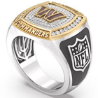 Washington Commanders True Fan 1 2 Ct Diamond Two-tone Gold And 925 Silver Ring