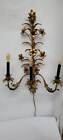 Antique Florentine Wall Sconce  Vintage Italian Candelabra  Gold Gilt Decor