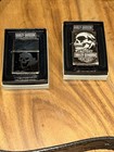 Harley Davidson Zippo Lighter Lot  4    Leather Belt   Buckle Skull Hd Oem