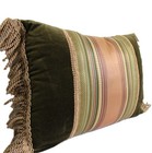 Croscill Carrington Stripe Velvet Pillow 20x14  Bullion Fringe Trim 