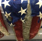 Vintage 50 Usa Flag  Very Damaged  Approx   54    X 87     Project Piece