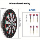 18  Standard Sisal Dartboard  Professional Game Board With 6 Steel Tip Darts