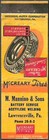 Get Mccreary Tires At   M  Mannino   Sons   Early Matchcover Lawrenceville  Pa