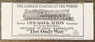 Largest Train Engines In The World  Chicago alton Road Vtg 1907 Railway Print Ad