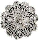 Vintage Nine  12 Inches Beige Ecru Doilies Crocheted Round Placemat Handmade 