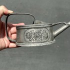 Vintage Pewter Watering Can British French Hand-crafted Carved 10 5 