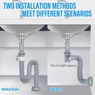 1-1 4  Bathroom Sink Drain  Universal Drain Pipe W cleanout  P-trap Gray 