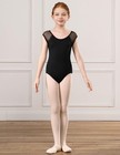 Girls Toddler Mesh Cap Sleeve Ballet Dance Leotard Gymnastics Hollow Back