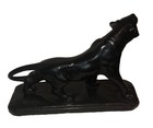 Vintage Mcm 14  Ceramic Black Panther Figurine Sculpture Green Jewel Eyes