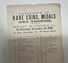 Rare Catalogue Of Rare Coins And Tokens Henry H  Leeds   Co  December 24  1863