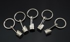 5x Pcs Piston Connecting Rod Car Engine Silver Metal 3d Keychain Key Chain Ring