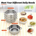 5-tier Stainless Steel Steamer - Versatile Cooking For Home   Commercial Use