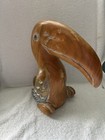 Hand-carved Wooden Toucan Bird Figurine With Painted Accents 