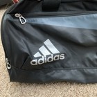 Adidas Duffel Gym Soccer Basketball Bag Medium Gray black - 5 Pockets - 22 X 12   