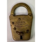 Vintage Corbin Brass Padlock With Skeleton Key - Non-working Display
