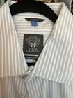 Vince Camuto Men   s Blue white Striped Stretch Cotton Dress Shirt 16-16 5 34 35