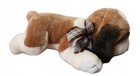  Russ Dog  10  Long Laying Brown Plush Stuffed Short Fur Feel Plaid Bow Puppy