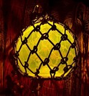 Tiki Bar Glass Float Light Lamp 12    Real Drilled Vintage Japanese Fishing Ball