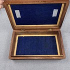 Vtg Hand-carved Wood Trinket Box -floral Inlay  10x6x2    -hinged  Lined - India