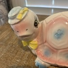 Vtg American Ceramic Designs Turtle Planter Made In Japan Pastel Pink Blue 218b