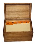 Vintage Oak Wood Recipe Box Bin Storage Dovetail With Index Cards Wooden