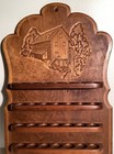 Vintage Thimble Wood Display Rack- Holds 35 Thimbles 