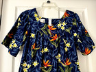 Vintage Chinlan Hawaiian Muumuu Aloha Dress Made In Hawaii Blue Floral Size L