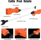 Waterproof Electric Cattle Prod Rechargeable Livestock Shock Stick W Led Lights