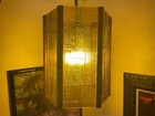 Vintage Wood  Mcm Mid Century Swag  Hanging Panel Lamp Plastic  Mid Century Mcm