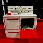 Vintage 1950s Wolverine Toy Stove In Classic White And Red Lithograph Metal