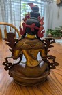 9   X 6   Vintage Handmade Ornate Tibetan Buddhist Tara Statue  Heavy  Buddhism