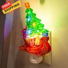 Roman Tree In A Sleigh 6 5 X 2 Inch Acrylic Swivel Plug-in Bubble Night    