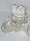 Vtg Ceramic Frog Iridescent Lusterware Cowboy Riding Fish Figurine Kitsch Read