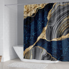 4pcs Marble Shower Curtain Sets With 12 Hooks  Luxury Bathroom Decor S