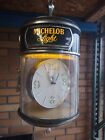 Vintage Michelob Light Beer Rotating Clock medallion Sign Anheuser Busch Works