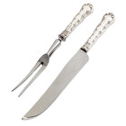Birks Canadian Sterling Handled Roast Carving Set Pompadour 1914 No Monogram