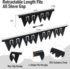 Stainless Steel Stove Gap Covers - 2 Pack Stove Gap Filler Easy Retractable Leng