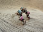 Cotton Candy Kingman Turquoise Naja Adjustable Sterling Silver Ring 8 Grams