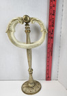 Vtg Hollywood Regency Brass   Celluloid Bathroom Vanity Stand-hand Towels