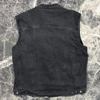 Street   Steel Redwood 2 Denim Vest Mens Xxl Black Motorcycle Riding Biker Zip