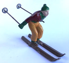 Barclay France  497 Ski Jumper Cast Lead Figure 1930s Vintage Christmas Putz