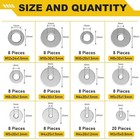 108pcs 304 Stainless Steel Flat Washers  Fender Washers Assortment Kit 12 Sizes