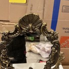 Vtg Vanity Mirror Dresser- Swing Cherubs French Mirror 13  X 10    Baroque Rococo