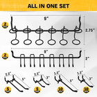 286-piece Extra Thick Pegboard Hooks Set  1 4  Heavy Duty Black Peg Board Organi