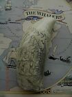 Scrimshaw Sperm Whale Tooth Resin Reproductio The Ship   romulus  7 Inches Long 