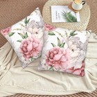 Tebjh Peony Flower Pillow 18  X  pack Of 2   Pink Floral White 