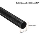 1pcs Carbon Fiber Tube 16x18x330mm Glossy Surface 3k Roll Wrapped For Airplane