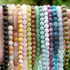 Natural Gemstone Round Spacer Loose Beads Jewelry Making 4mm 6mm 8mm 10mm 12mm