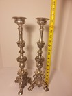 Vintage 17 5  Castillian Silver Candle Sticks Heavy Nn2343
